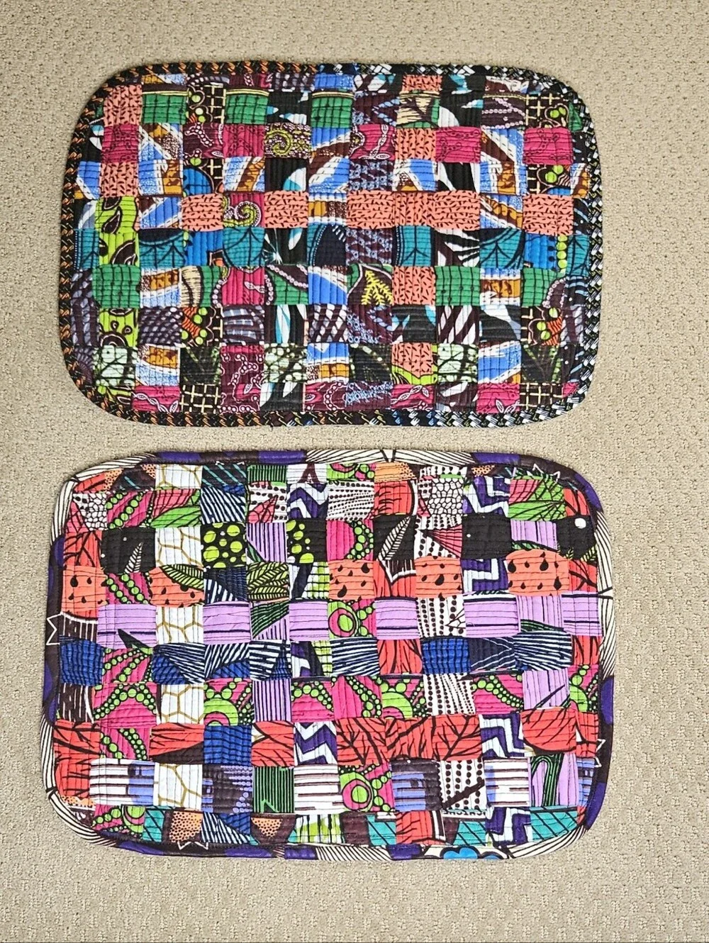 quilted placemats set of 4 handmade in Liberia West Africa